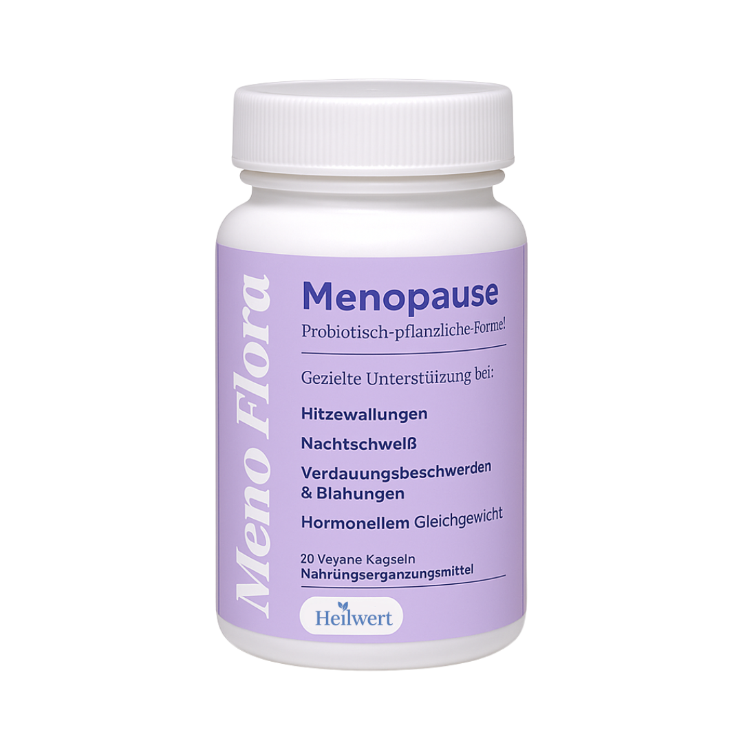 Meno Flora | Das erste Synbiotikum für alle Phasen der Wechseljahre von höchster Qualität und Reinheit.